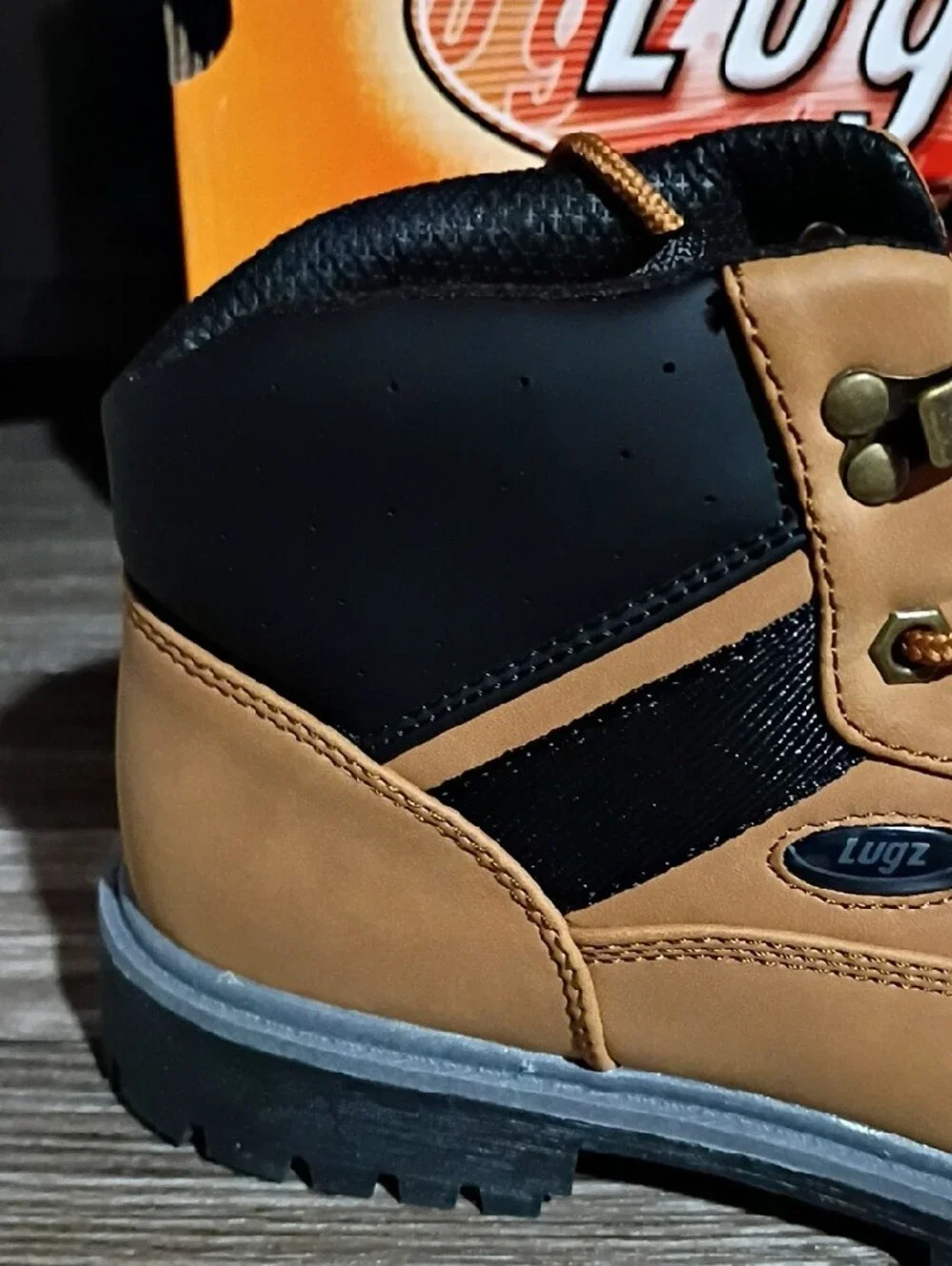 Lugz Men's Tan and Black Lace-Up Work Boots